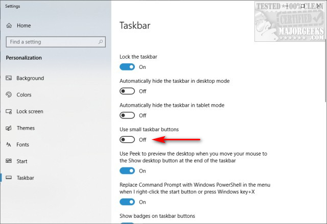 Get More Windows Screen Space With A Smaller Taskbar Majorgeeks